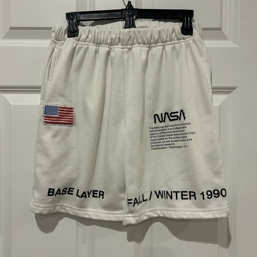 Heron Preston x NASA Men's Medium White Sweat Shorts Graphic
